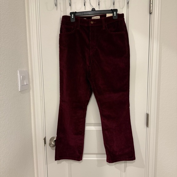 Universal Thread Burgundy Corduroy Pants High Rise Ankle Bootcut Size 10 Retro - Picture 3 of 8